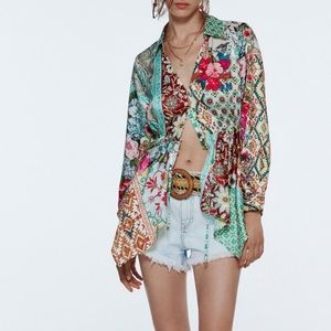 Patchwork printed shirt